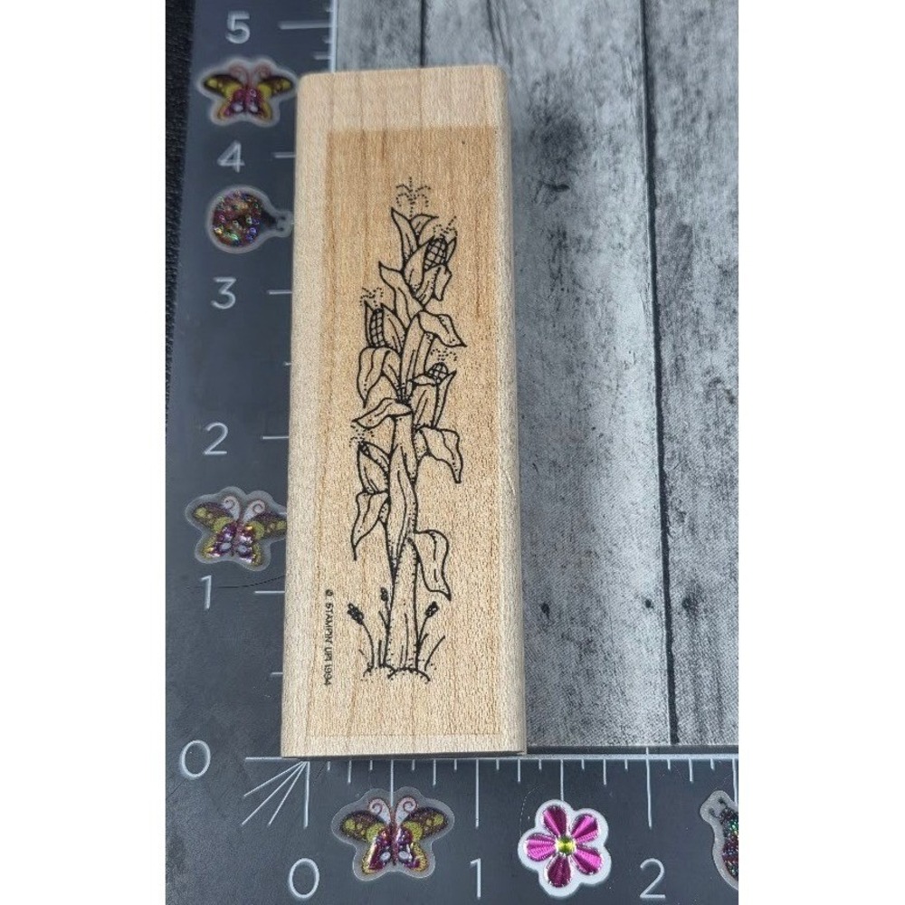 Stampin' Up! Cornstalk Fall Autumn Harvest Rubber Stamp Wood #J25